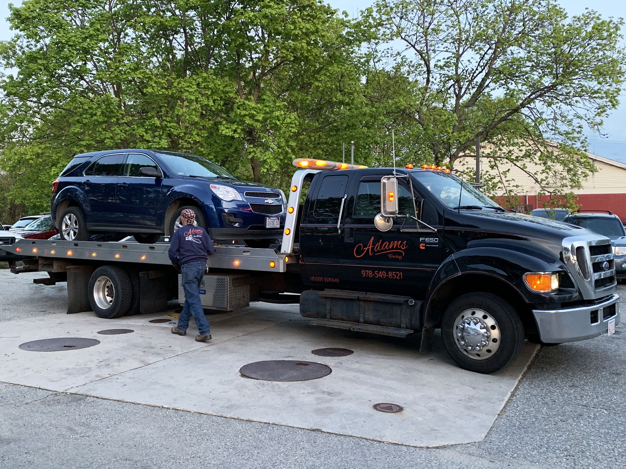 Towing chevy to auto repair shop