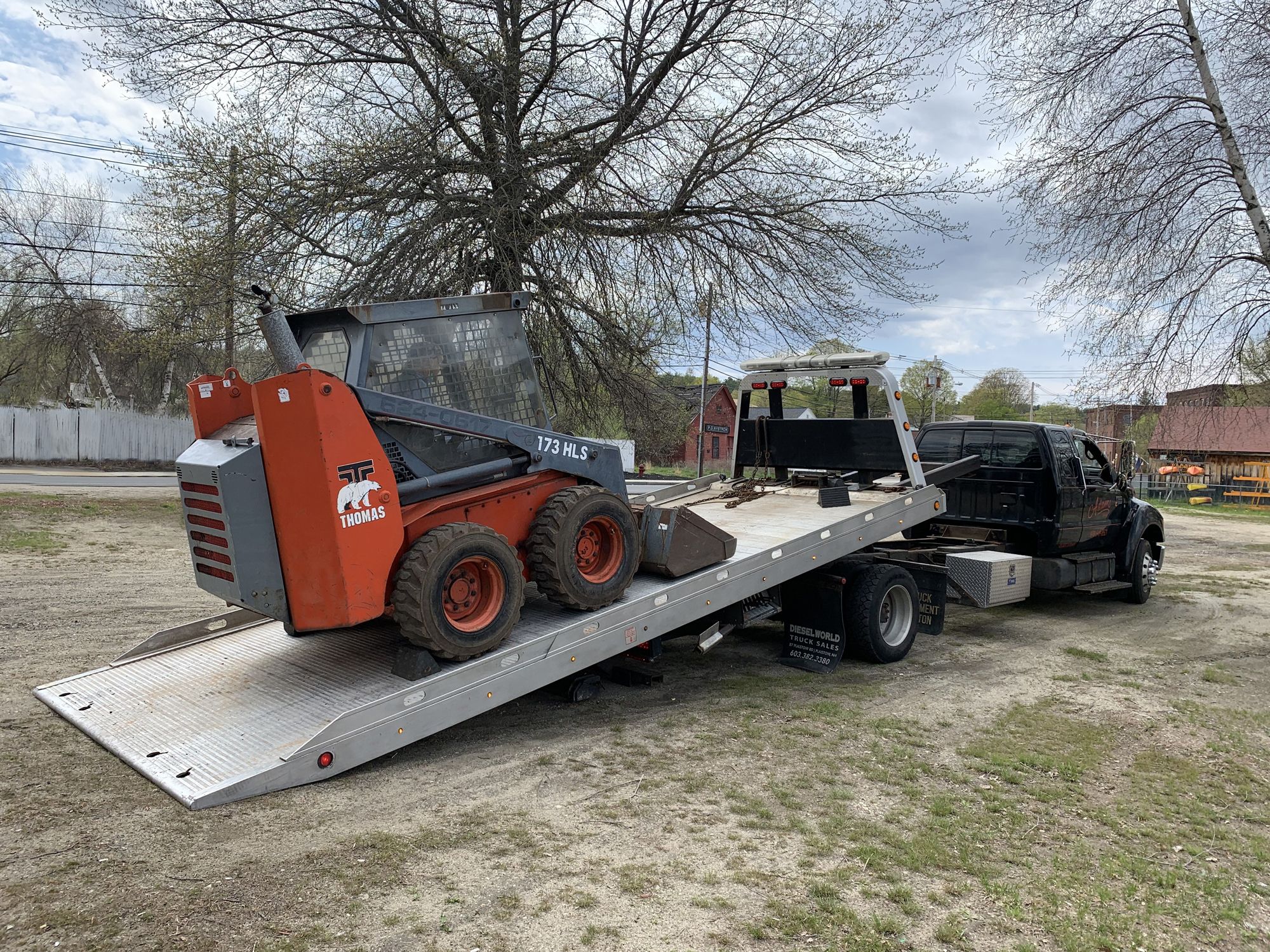 Hauling Bobcat skid steer