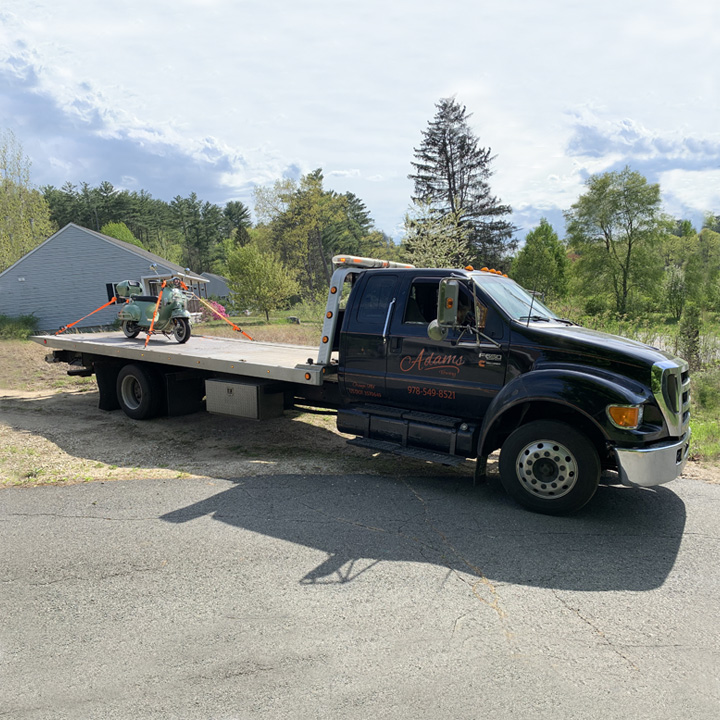 Emergency flatbed tow of delivery van